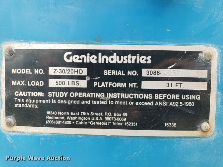 image for item EP9453 Genie Z30/20HD man lift