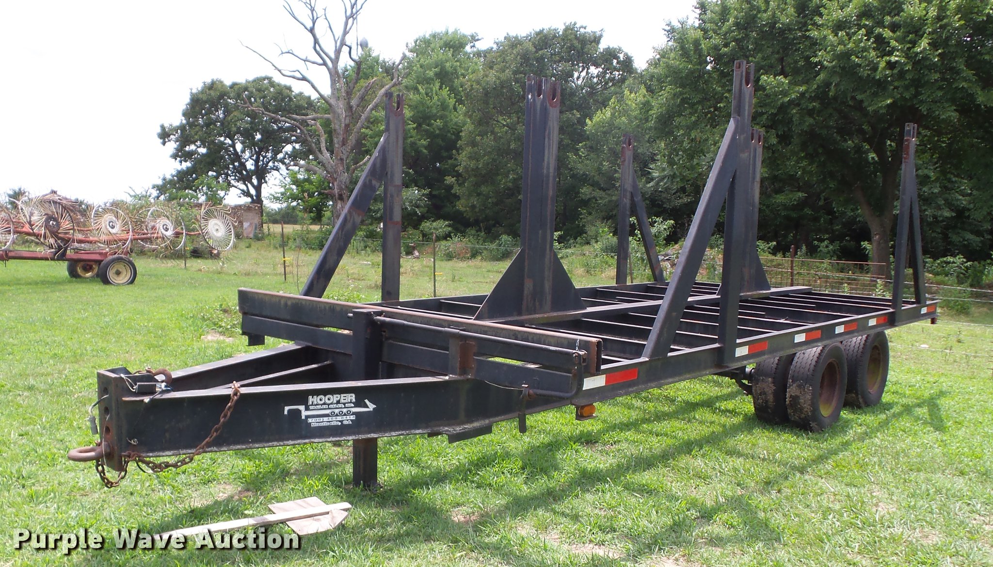 2001 Hooper flatbed reel trailer in Wyandotte, OK Item EI9844 sold