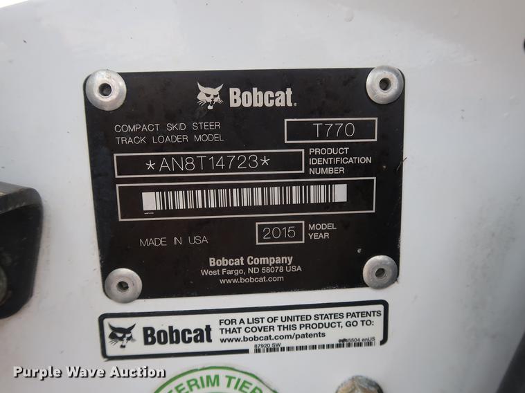 image for item AX9028 2015 Bobcat T770 skid steer