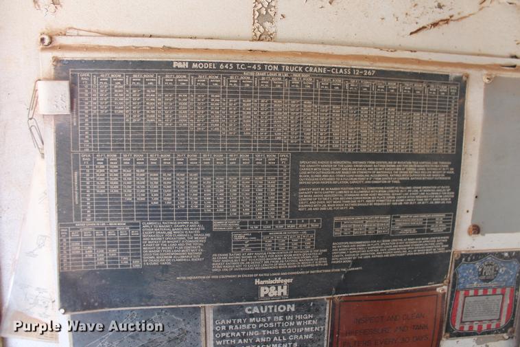 image for item DD4985 1969 P & H 645TC crane