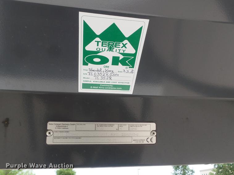 image for item DD7217 2016 Terex TC35-2R mini excavator