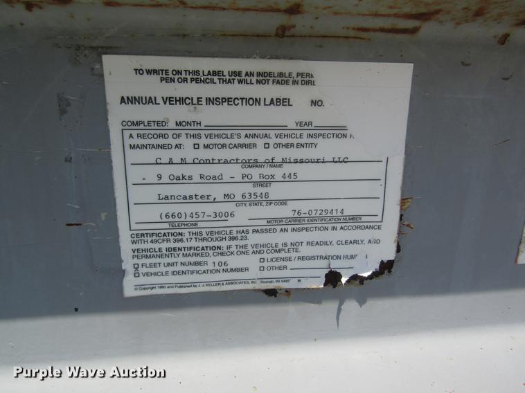 image for item DD8510 2002 American equipment trailer