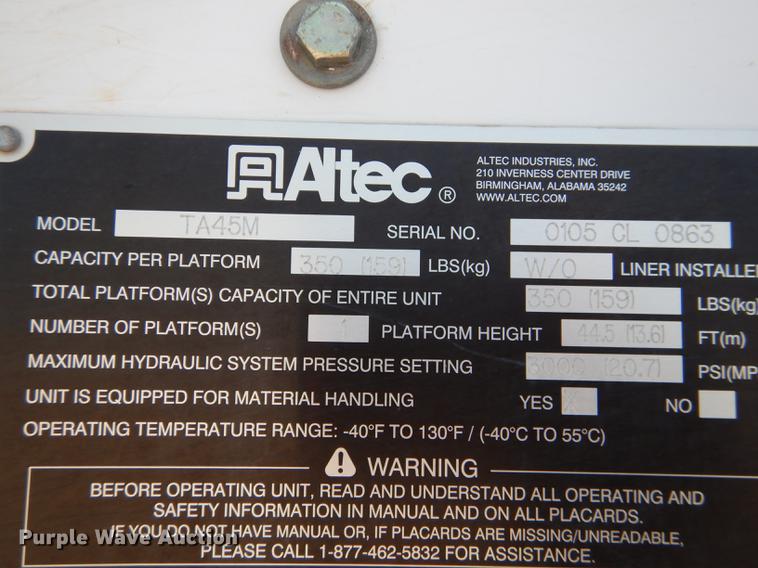 image for item DE1764 2006 International 7300 bucket truck