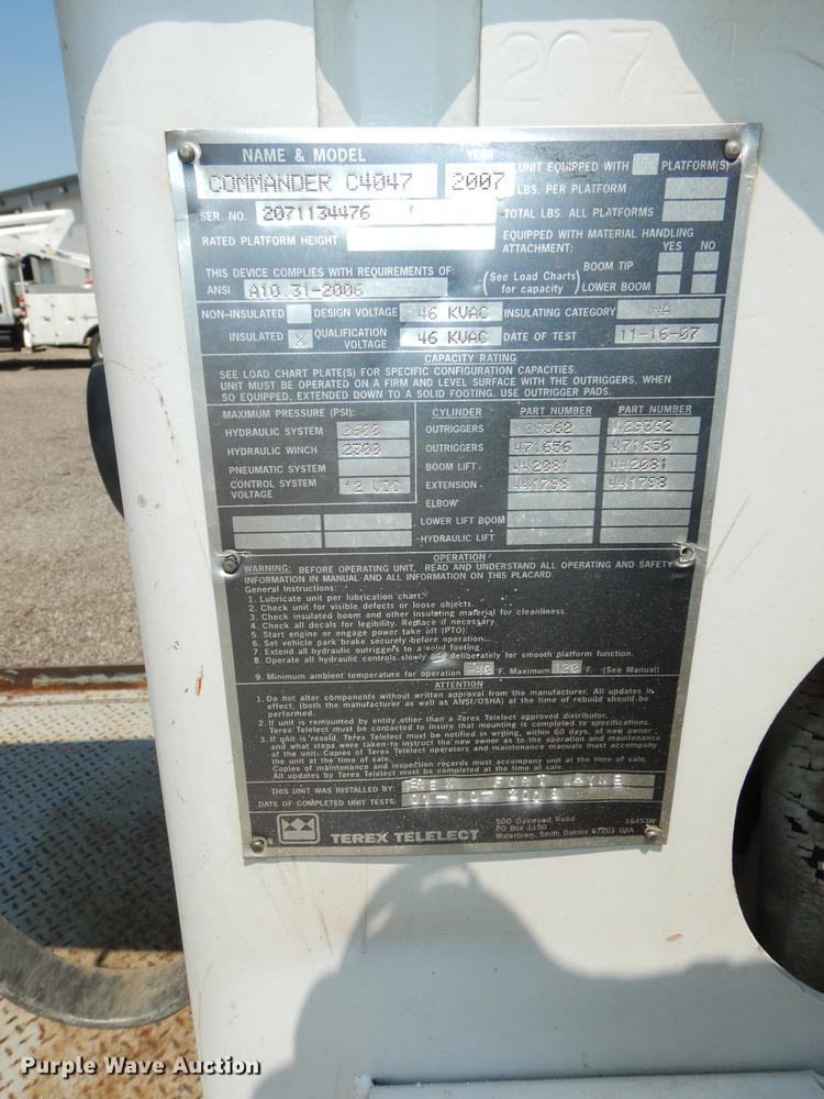 image for item DE1799 2008 Ford F750 Super Duty XL digger derrick truck