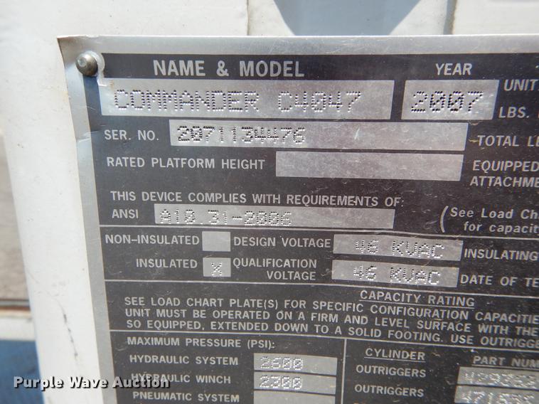 image for item DE1799 2008 Ford F750 Super Duty XL digger derrick truck