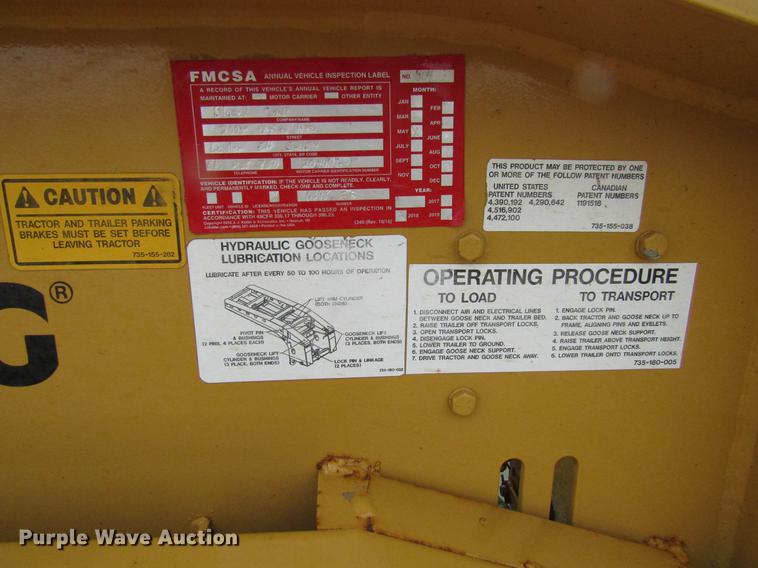 image for item DF3816 1997 Trail King TK80HDG463 lowboy equipment trailer