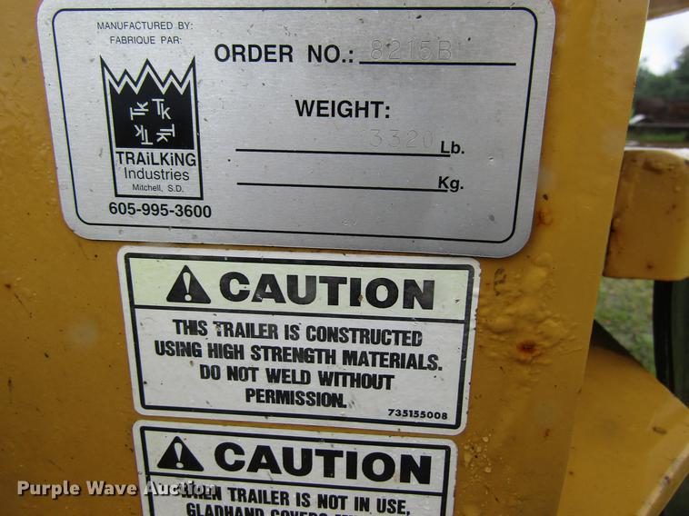 image for item DF3816 1997 Trail King TK80HDG463 lowboy equipment trailer