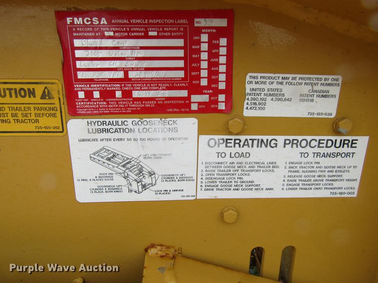 image for item DF3816 1997 Trail King TK80HDG463 lowboy equipment trailer