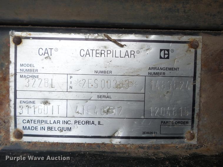 image for item J8501 1998 Caterpillar 322B L long reach excavator