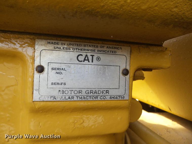 image for item J8502 1969 Caterpillar 12F rigid frame motor grader