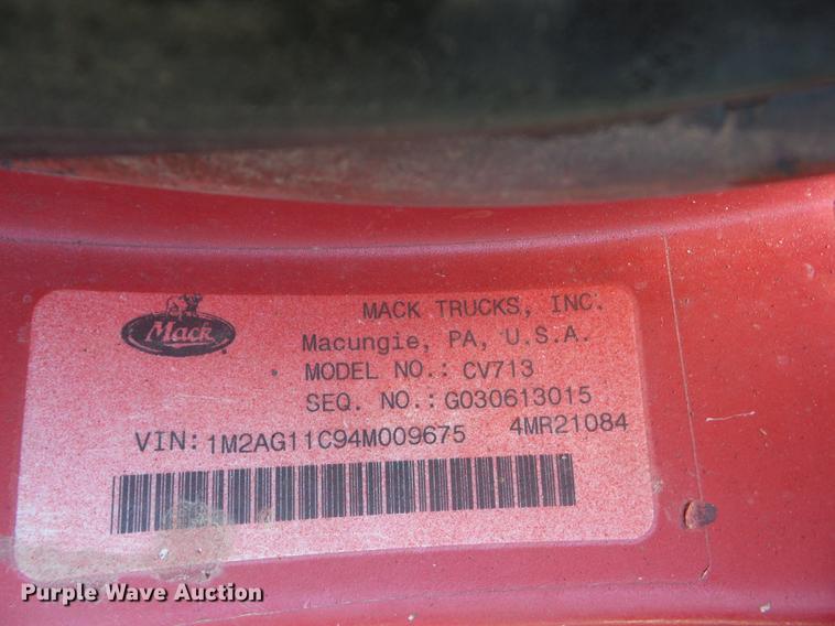 image for item K6272 2004 Mack CV713 Granite dump truck