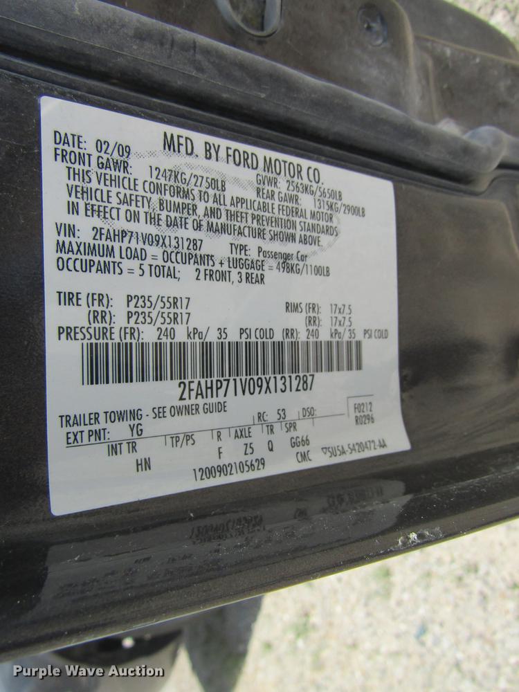 image for item DD8550 2009 Ford Crown Victoria Police Interceptor