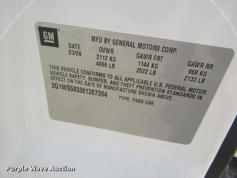 image for item DD8552 2008 Chevrolet Impala Police