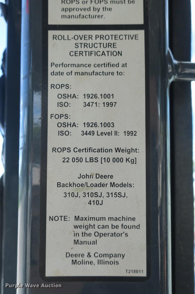 image for item DE3742 2008 John Deere 410J backhoe