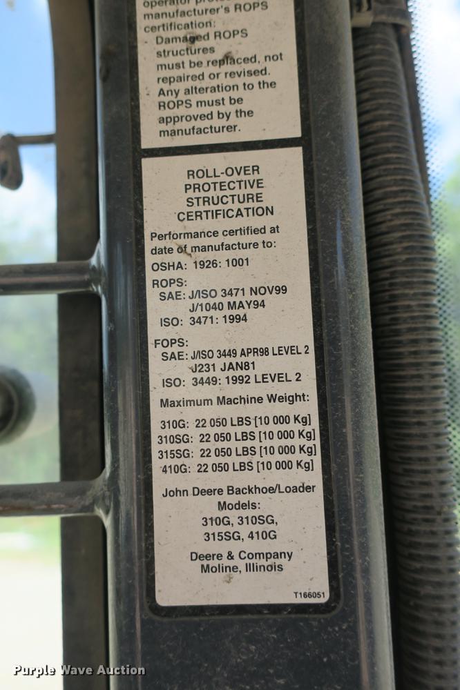 image for item DE3743 2003 John Deere 410G backhoe