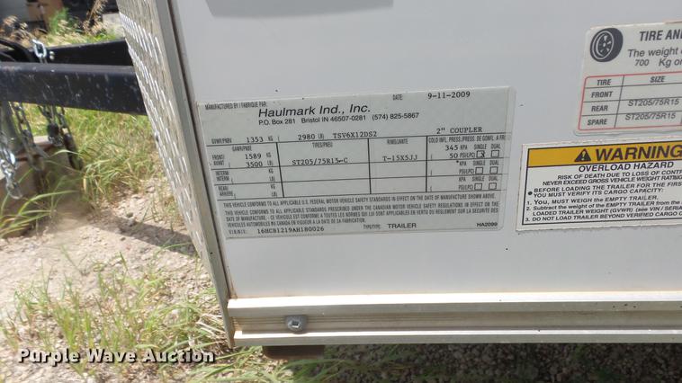 image for item DF4289 2010 Haul Mark enclosed cargo trailer