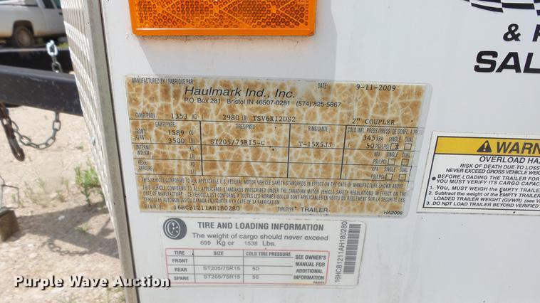 image for item DF4291 2010 Haul Mark enclosed cargo trailer