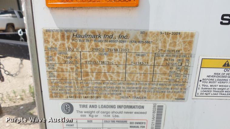 image for item DF4291 2010 Haul Mark enclosed cargo trailer