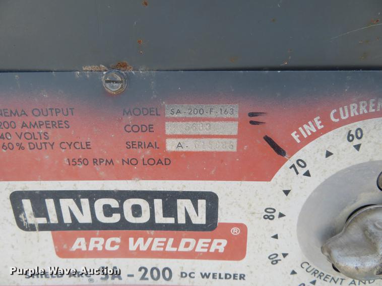 image for item EJ9646 Lincoln SA-200 arc welder