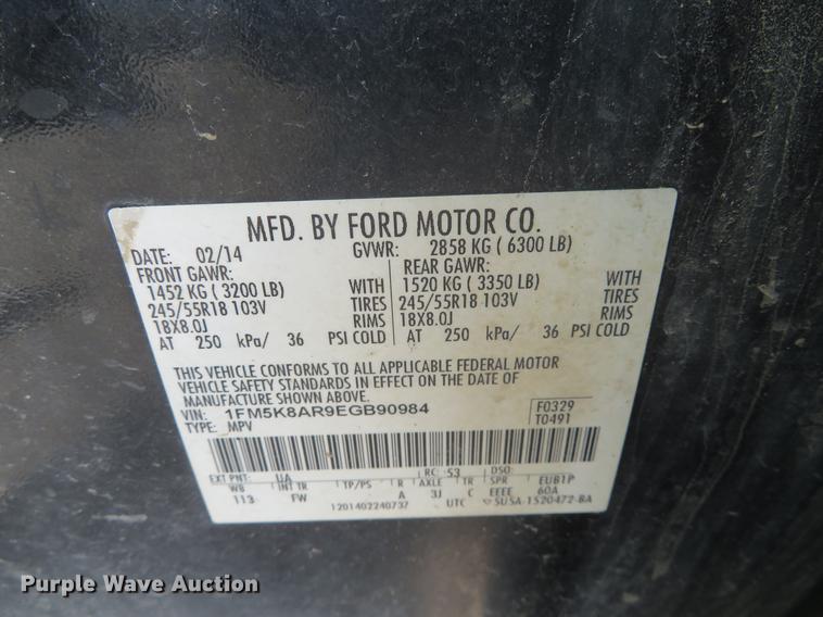 image for item EJ9668 2014 Ford Explorer Police Interceptor SUV