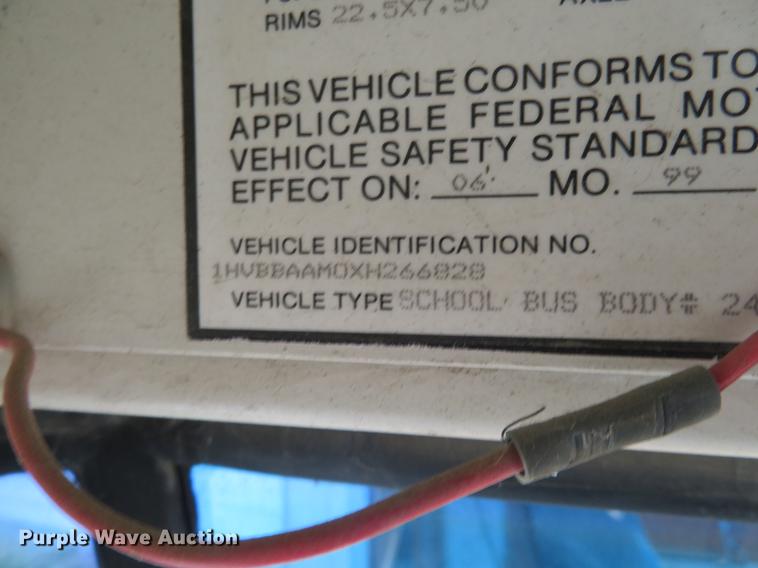 image for item EJ9700 1999 International 3800 school bus