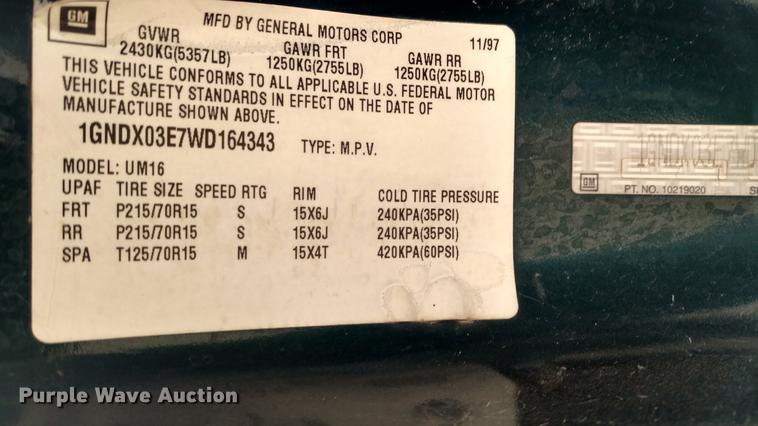 image for item EJ9702 1998 Chevrolet Venture van