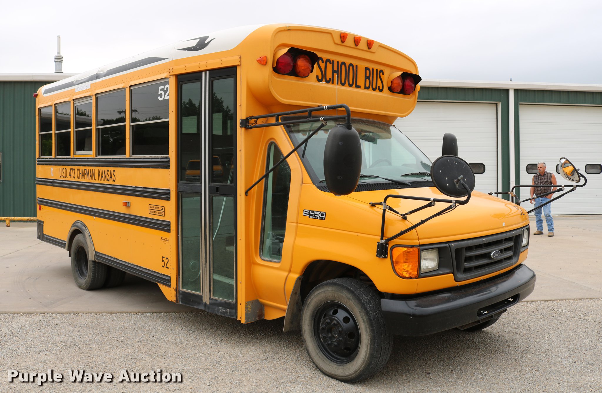 2004 Ford E450 Blue Bird school bus in Chapman, KS Item DC7520 sold