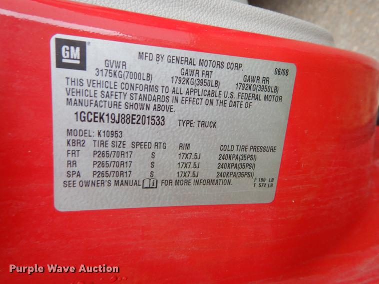 image for item DE1767 2008 Chevrolet Silverado 1500 Ext. Cab pickup truck