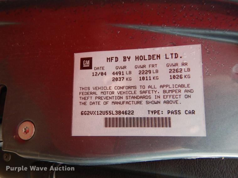 image for item DE1768 2005 Pontiac GTO