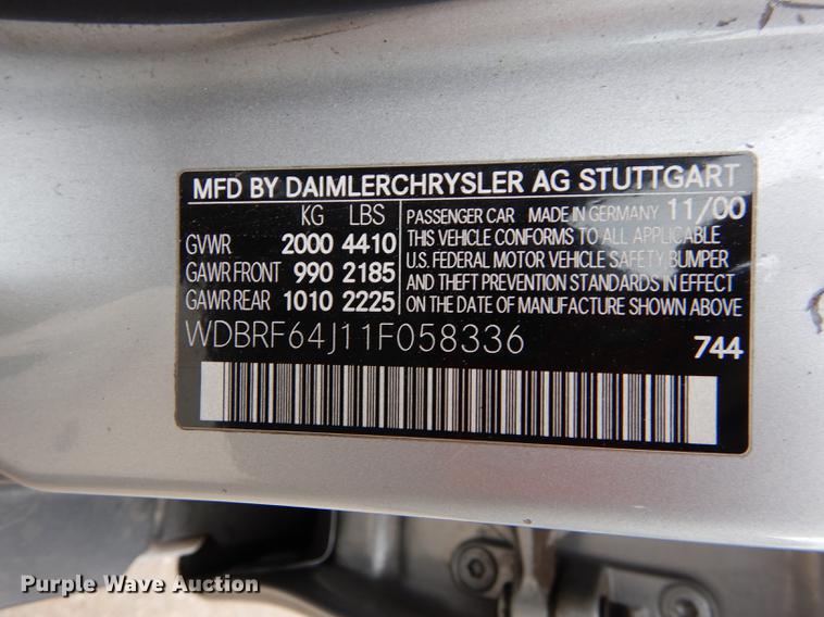 image for item DE1773 2001 Mercedes Benz C320