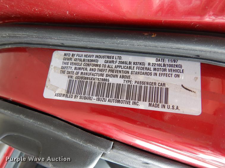 image for item DE1781 1998 Subaru Legacy Wagon Outback