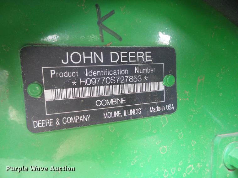 image for item DD1143 2008 John Deere 9770 combine