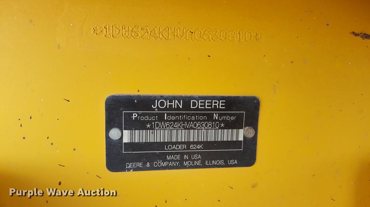 image for item DD1145 2010 John Deere 624K High Lift wheel loader