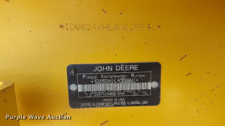 image for item DD1146 2010 John Deere 624K High Lift wheel loader