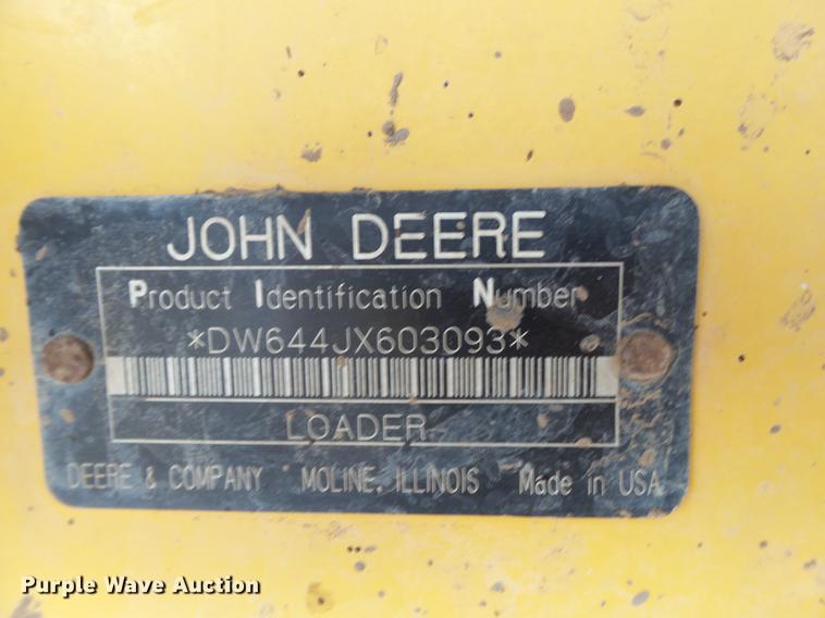 image for item DD1149 2006 John Deere 644J wheel loader