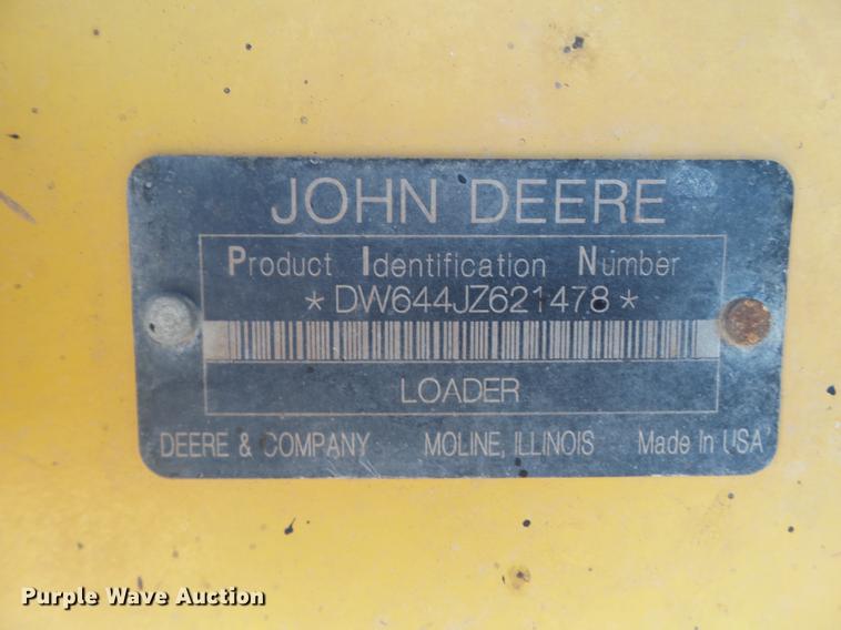 image for item DD1150 2008 John Deere 644J wheel loader
