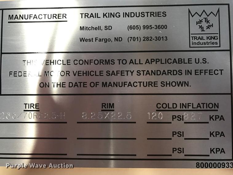 image for item DD1157 1990 Trail King drop deck equipment trailer