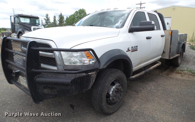 image for item DD1164 2014 Dodge Ram 5500 Crew Cab flatbed truck