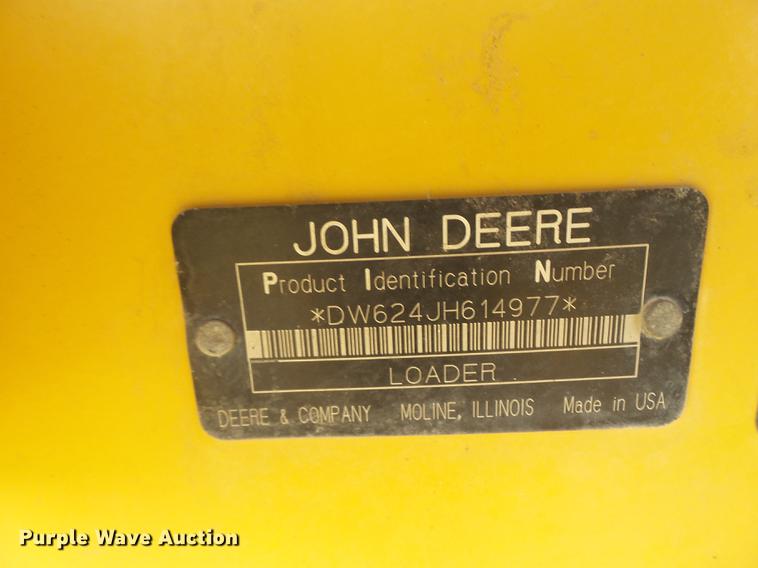 image for item DD1168 2007 John Deere 624J wheel loader