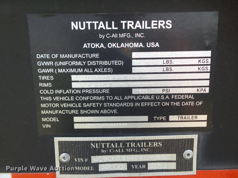 image for item DD1172 2013 Nuttall 350DD lowboy equipment trailer