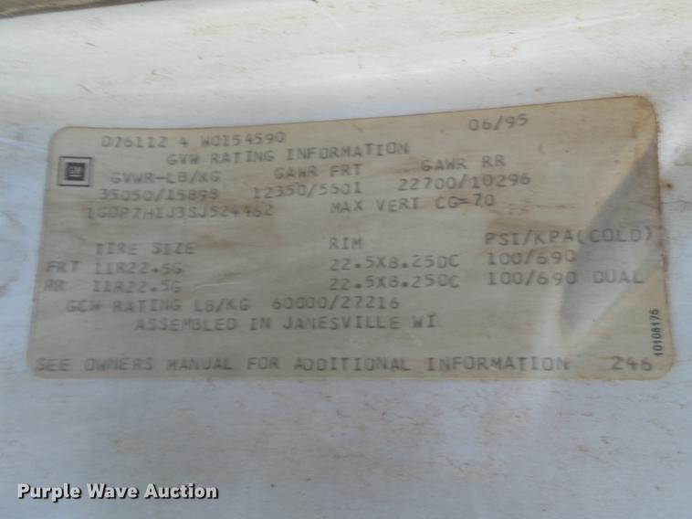 image for item DD1177 1995 GMC TopKick C6500 Stahly applicator truck