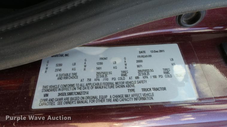 image for item DF4279 2012 International ProStar semi truck