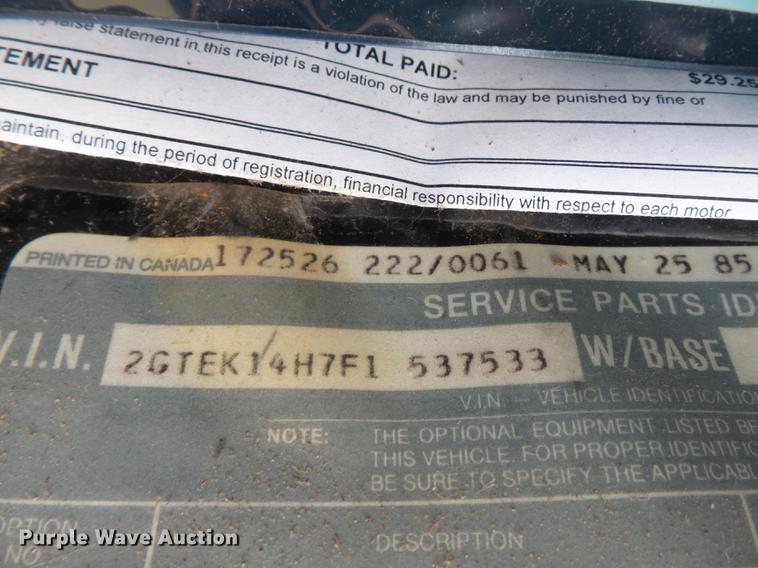 image for item DB7107 1985 GMC K1500 pickup truck