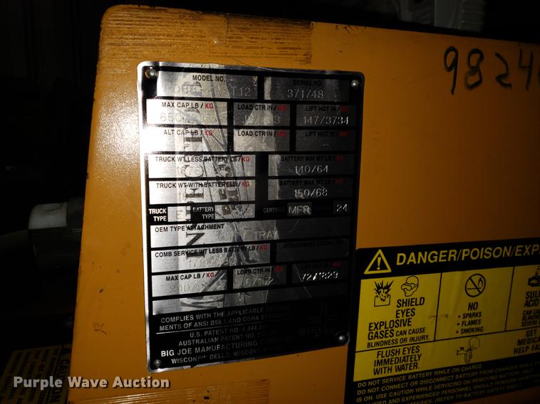 image for item DF3253 Big Joe PDBB-20-T12 man lift