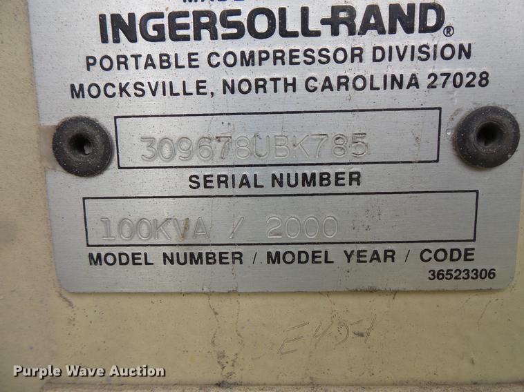 image for item DV9376 Ingersoll Rand E100XWJD generator