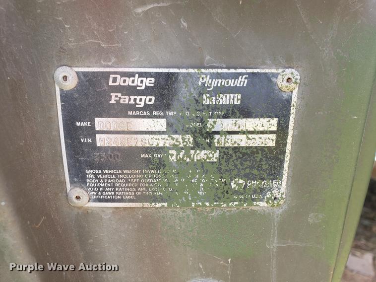image for item EF9792 1976 Dodge M882 Power Wagon
