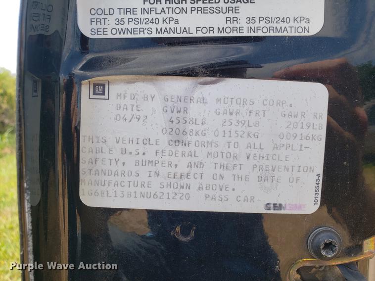 image for item EF9794 1992 Cadillac Eldorado