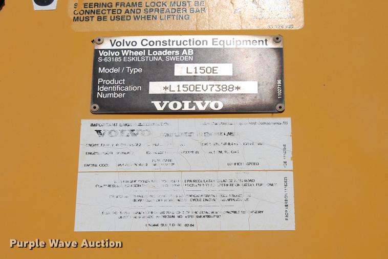 image for item DD4994 2004 Volvo L150E wheel loader