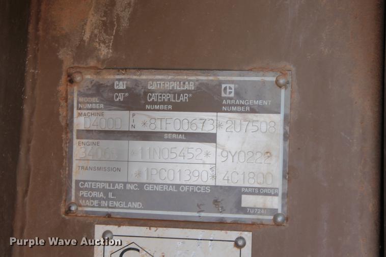 image for item DD5226 1993 Caterpillar D400D articulated haul truck