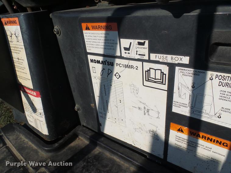 image for item DD8628 2007 Komatsu PC18MR-2 mini excavator